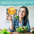 Folic Acid Supplement - Contains Vitamin B6, B12, Promotes Heart Health, Nervous System Health, Energy, and Immunity
