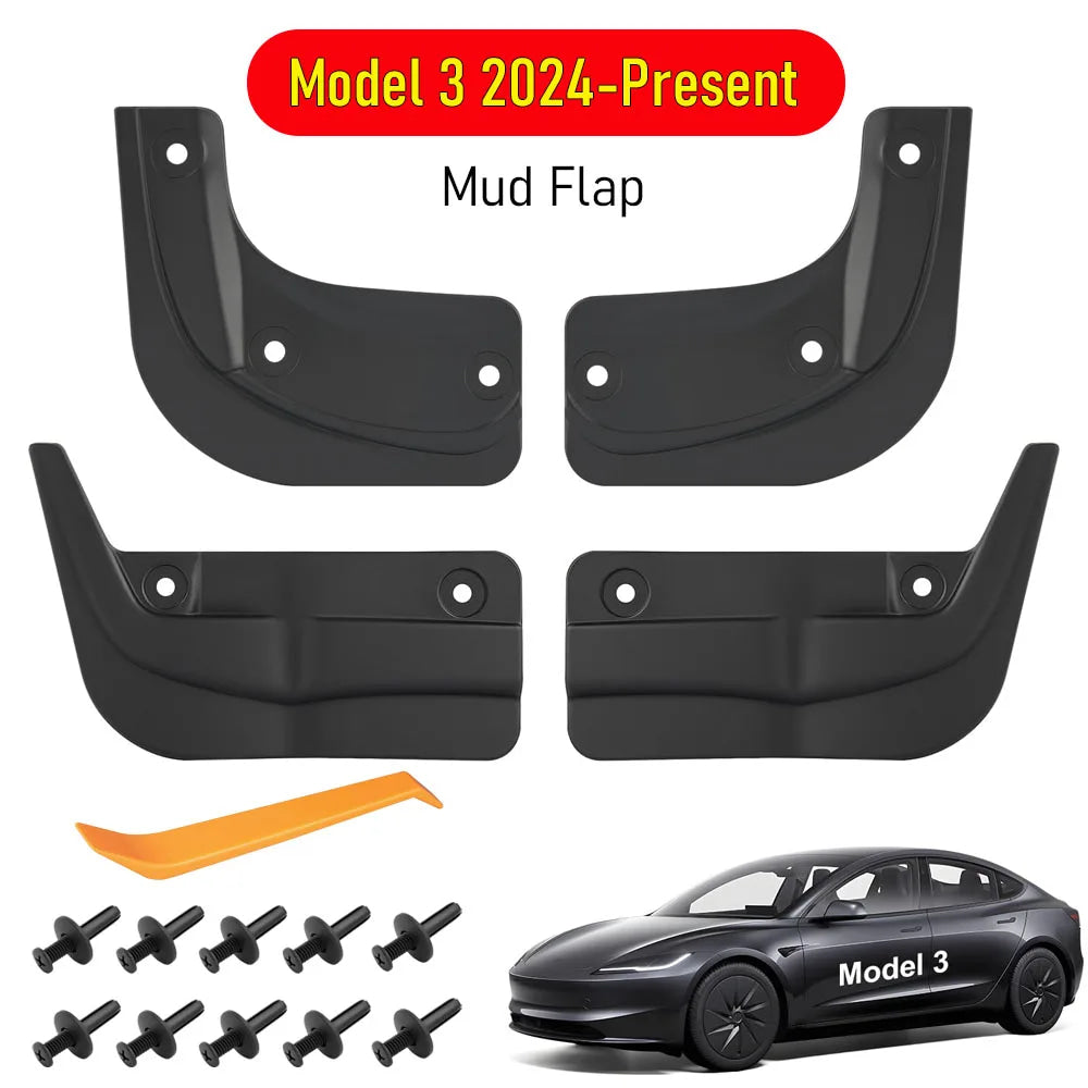 Protect Paint Mud Flap for Tesla Model 3 Y Accessories 2025 2026 Mud Flaps Tire Splash Guard All Weather Car Mudflap Accessories