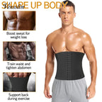 Vensslim Men Body Shaper Waist Trainer Slimming Belt Compression Corset Workout Sauna Sweat Bands Fitness Fat Burner Trimmer