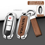 Suitable for Nissan SENTRA 2024 2020 2017 automatic transmission zinc alloy car key bag leather car key fob accessories