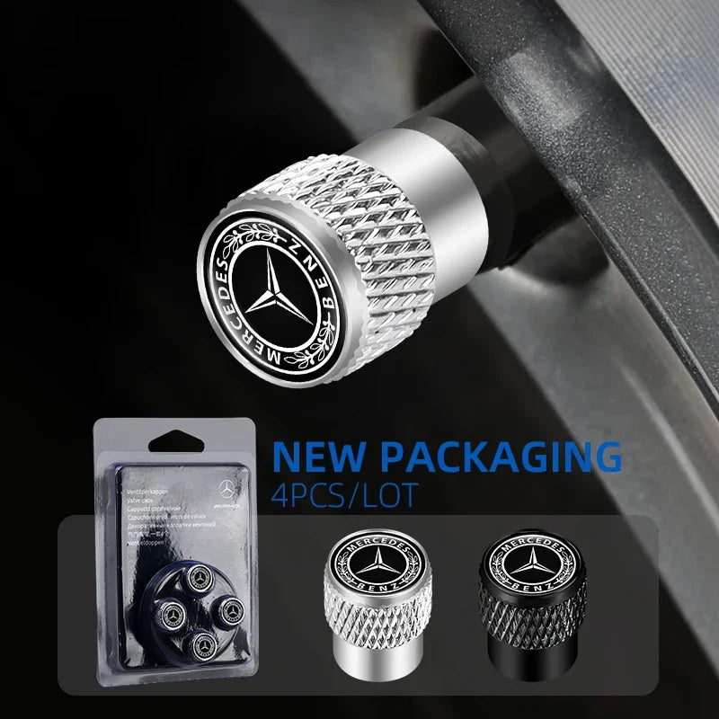 Car Wheel Stem Air Valve Cap Tire Dust Cover for Mercedes Benz W202 W203 W204 W208 W210 Accessories Interior Mouldings XSQMM-BEZ