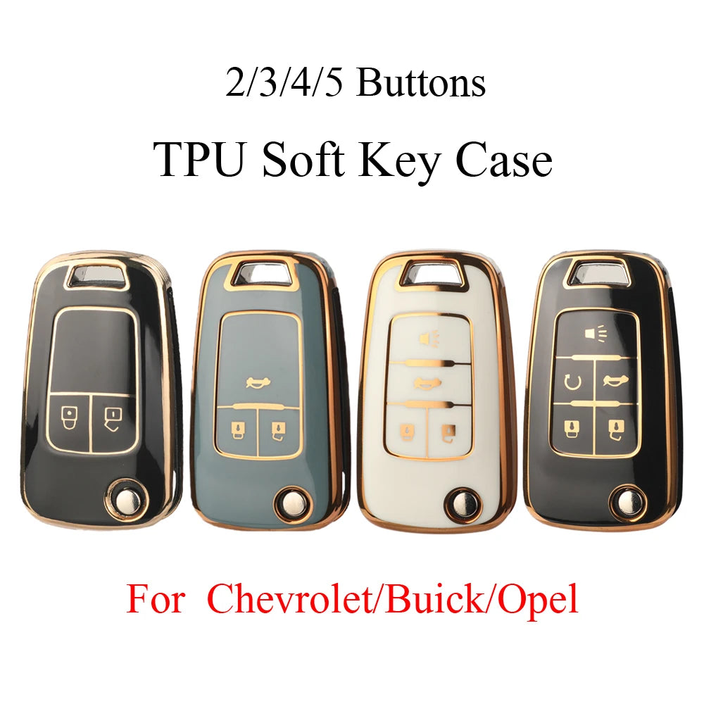 Jingyuqin 2/3/4/5 BTN suave TPU funda para llave de coche para Buick/Opel para Chevrolet Cruze Epica Lova Camaro Impala Aveo Malibu Sail Orlando