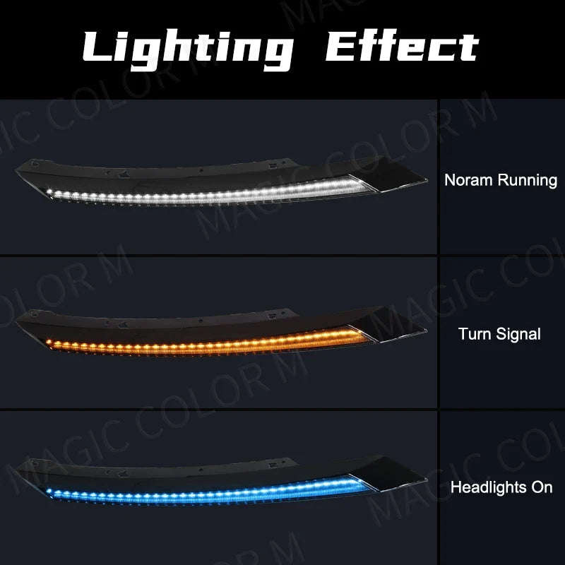 DRL For Honda Civic 2016 2017 2018 2019 2020 LED Headlight Eyebrow Daytime Running Light Dynamic Turn Signal Lamps 3 Colors 12V