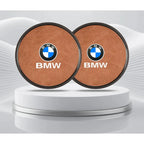 2Pcs Leather Car Coaster Anti-slip Mat Cup Holder Pad For BMW X1 X2 X3 X4 X5 X6 X7 1 3 5 6 7 Series E60 E90 E70 G20 G30 G7