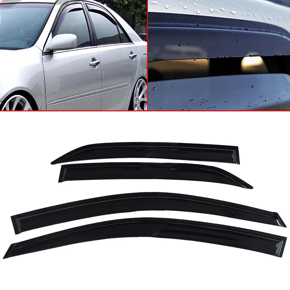 Outside 4 Pieces Black Window Visors Shade Sun Rain Wind Guards Cover Acrylic Replacement for Toyota Corolla 2009 2010 2011 2012