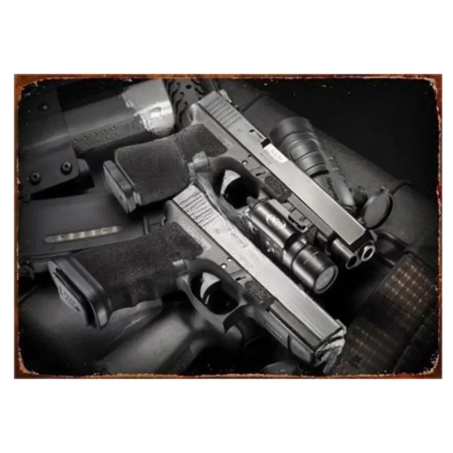 Letreros Metálicos con Forma de Pistola, que Exudan un Toque Militar, Ideales como Decoración de Pared en Cuartos de Hombre, Hogares, Cafeterías, Jardines, Clubes y Bares.