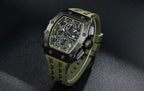TSAR BOMBA Watch for Men Luxury Brand Tonneau Design Waterproof Clock Stainless Steel Wristwatch Fashion Rectangle Mens Watch