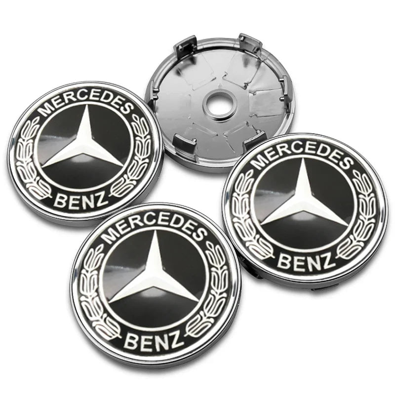 4Pcs 60mm 75mm Car Wheel Center Hub For Mercedes Benz AMG class W205 W203 GLC GLK W206 W220 W211 A180 Cap Rim Cover Accessories