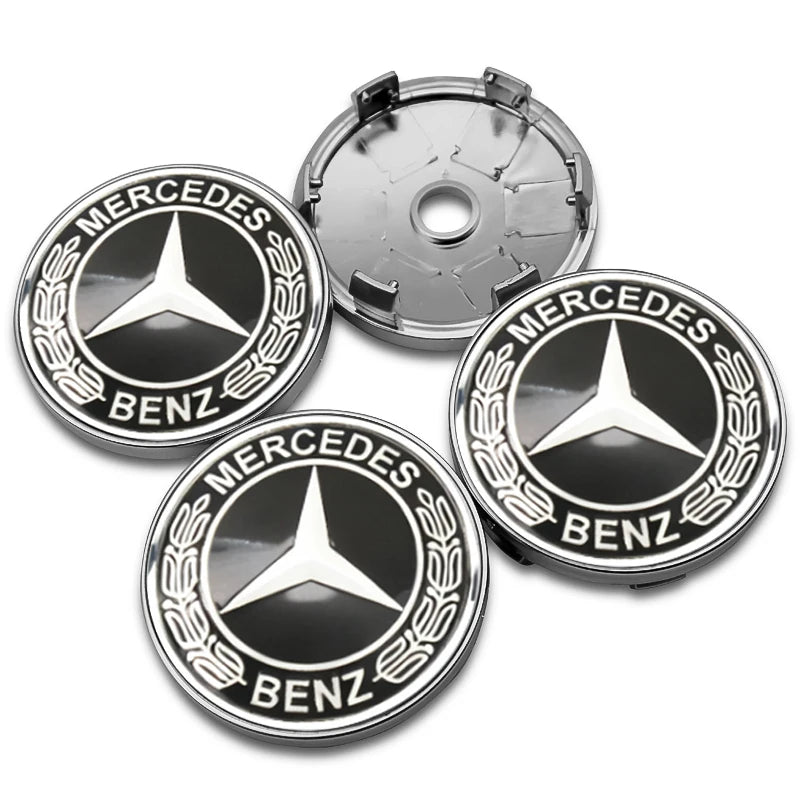 4Pcs 60mm 75mm Car Wheel Center Hub For Mercedes Benz AMG class W205 W203 GLC GLK W206 W220 W211 A180 Cap Rim Cover Accessories