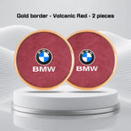 2Pcs Leather Car Coaster Anti-slip Mat Cup Holder Pad For BMW X1 X2 X3 X4 X5 X6 X7 1 3 5 6 7 Series E60 E90 E70 G20 G30 G7