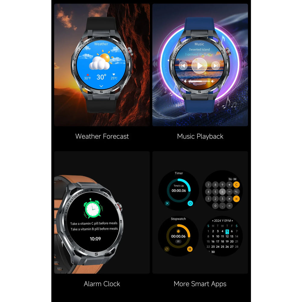 2026 New ECG AI Health Smartwatch for Men 1.53"AMOLED BP/Heart Rate Monitor BT Call IP68 Waterproof Smart Watch for Android IOS