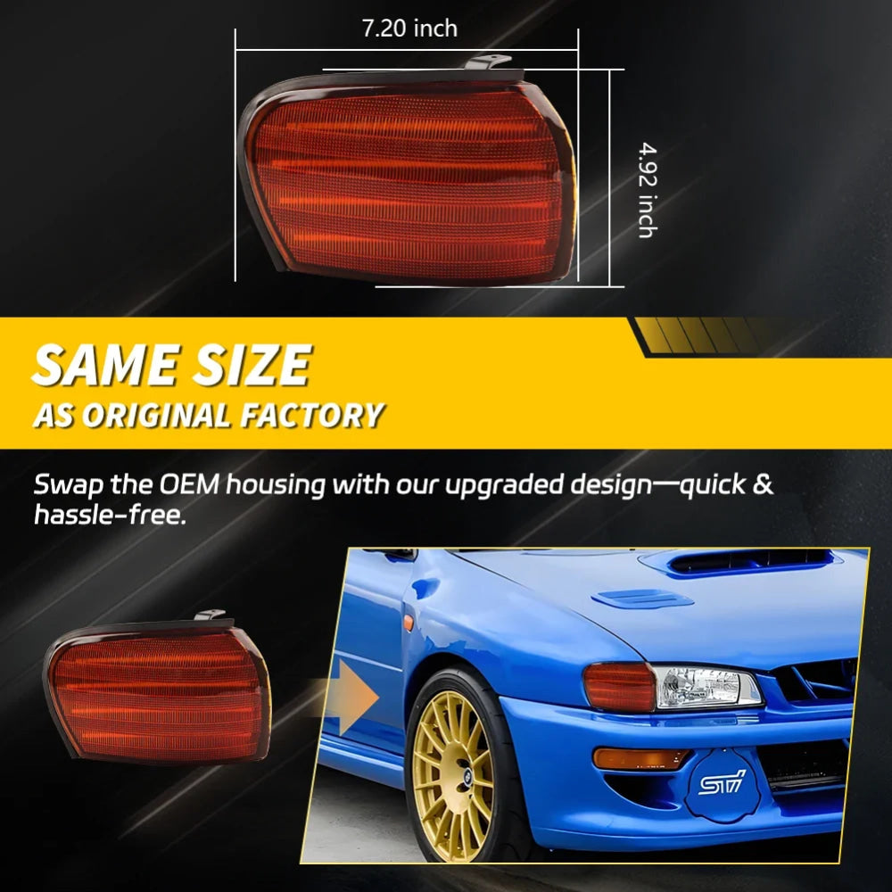 2X Front Corner Side Marker Light Parking Light Turn Signal Light LED For 1995 1996 1997 1998 1999 2000 2001 Subaru Impreza WRX