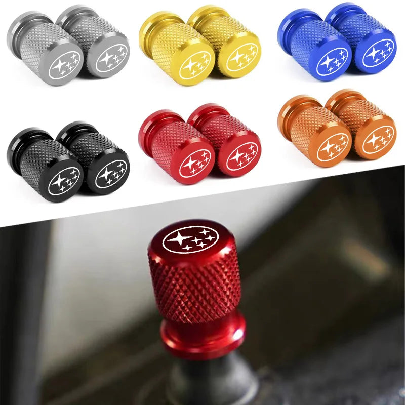 Wheel Tire Valves Tyre Stem for Subaru Impreza Forester Tribeca XV BRZ Air Caps car+accessories interior sticker decor styling