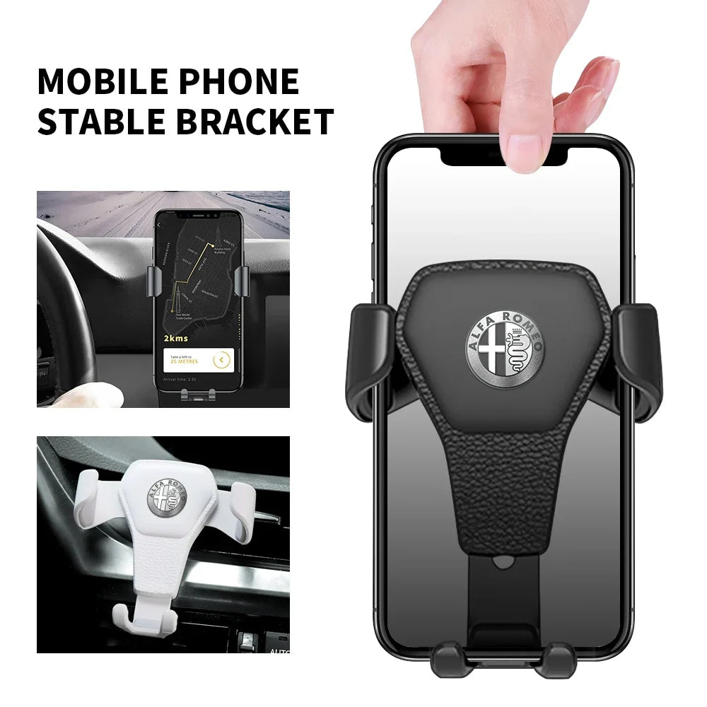 Car Mobile Phone Holder Air Outlet Gravity Sensor Auto Accessories For Alfa Romeo Giulia Stelvio Giulietta 156 159 147 Mito Brer