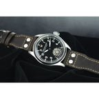HRUODLAND Pilot Watch for Men BGW-9 Luminous Mechanical Wristwatch 316L Stainless Steel Sapphire Glass 10ATM Waterproof F016