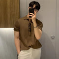 New Men's Short sleeved Classic T-shirt Summer Men Retro Striped Polo Shirt   Solid Color Short Sleeve Fashion Casual T-shirt