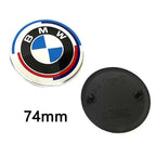 1/4/7Pcs Car Wheel Hub Center Cover Steering Wheel Center Sticker Auto Front Hood Trunk Logo For BMW 50th anniversary E36 E39