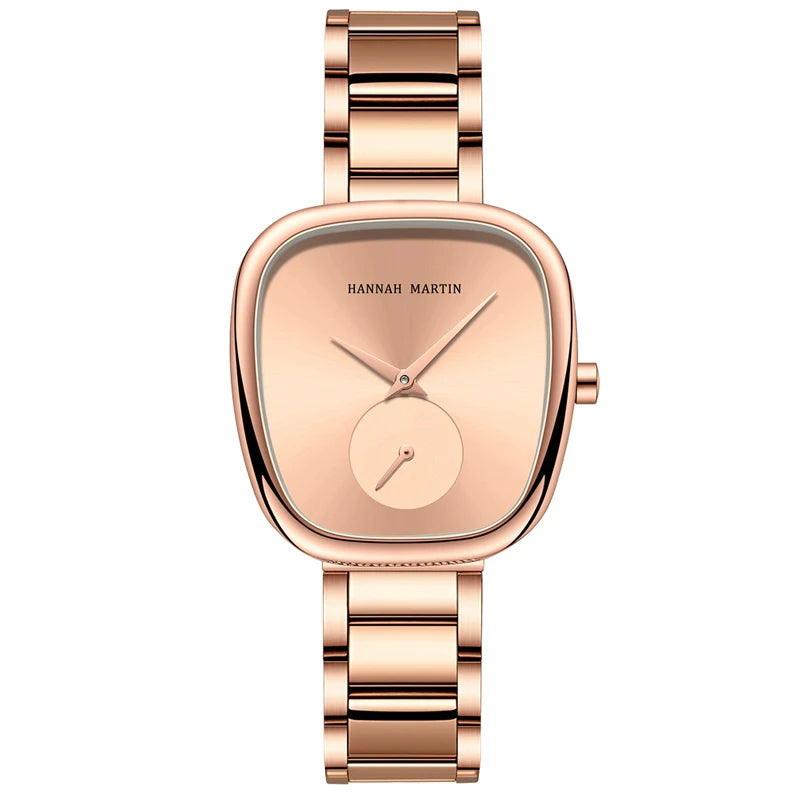 2025 nuevo reloj de pulsera de cuarzo para mujer 34mm barril de vino oro rosa cronómetro negro estilo minimalista de moda relojes ovalados para mujer