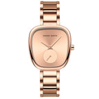 2025 nuevo reloj de pulsera de cuarzo para mujer 34mm barril de vino oro rosa cronómetro negro estilo minimalista de moda relojes ovalados para mujer