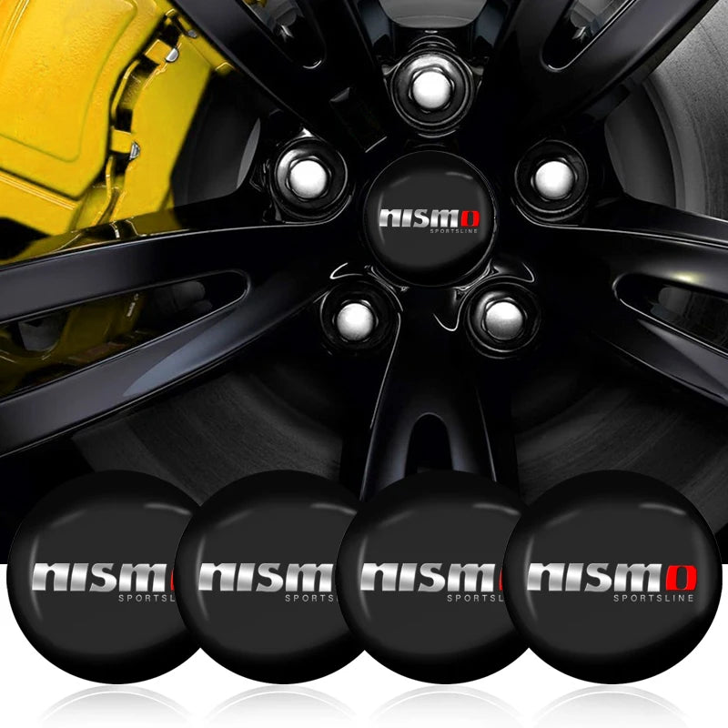 For Nismo Nissan Almera Tiida Sunny QASHQAI Skyline Juke X-TRAI 4pcs 56/60mm Car Wheel Center Covers Badge Hub Cap Accessories