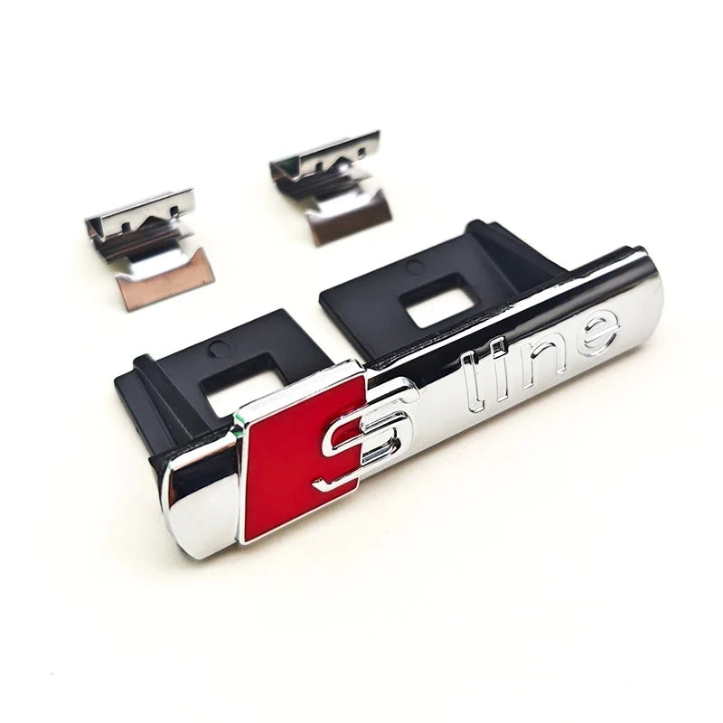 3D Metal Logo Sline Emblem Car Fender Side Sticker Front Grill Badge For Audi A3 A4 A5 A6 A7 S3 S4 S5 S6 TT S Line Accessories