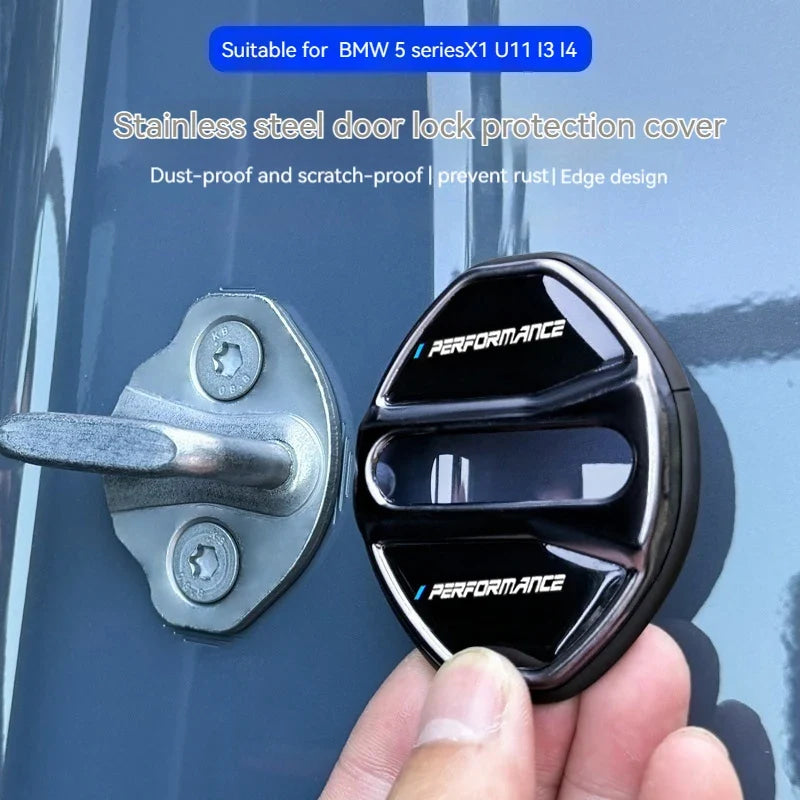 4pcs Car Door Lock Cover For BMW3 5Series X1X3X4X5 G01 G20 G32 F48 G45 G02 F15 G05 G07 G60 Anti Rust Protective Trim accessories