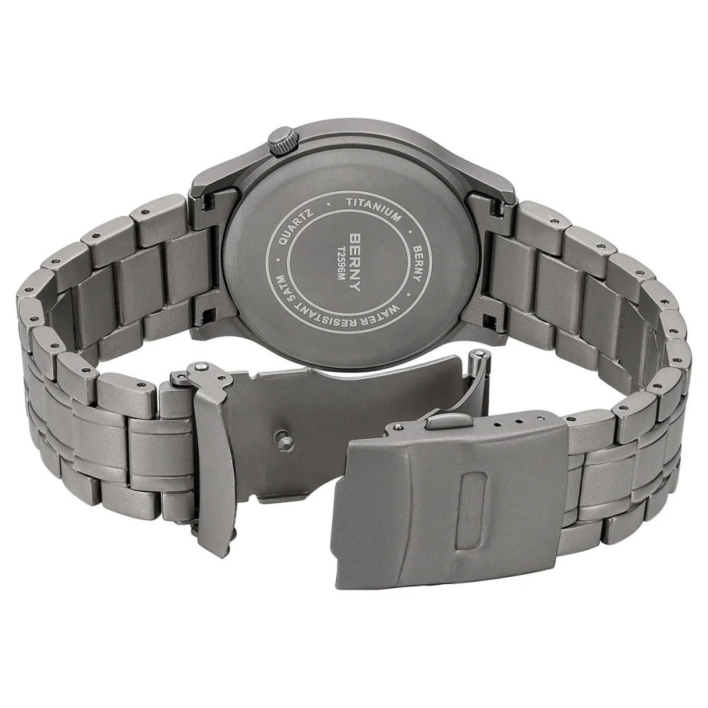 BERNY Titanium Watches for Men Classic Mens Field Watch Easy Read Outdoor Quartz Wristwatch Super Luminous Sapphire 5ATM