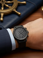 Fossil JR1354 Nate Chronograph Men Watch Black Leather 50mm Big Dial Military Sport Quartz Wristwatch Relogio Masculino