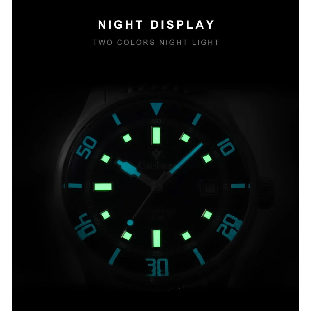 CADISEN Automatic Mechanical Watch Man Silver Business Casual Waterproof Watch Japan MIYOTA 8215 Movement Luminous Men's Watch