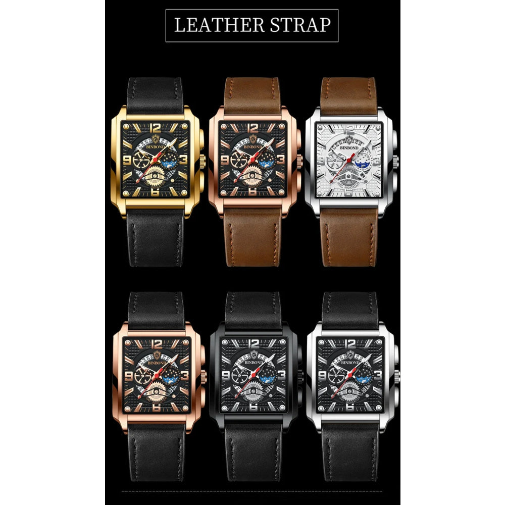 BINBOND Luxury quartz wristwatches luminous waterproof auto date chronograph men's watch business sport fashion casual reloj