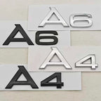 3D ABS Chrome Black Car Letters A4 A6 Logo Rear Trunk Badge Sticker Decals For Audi A4 A6 Auto Tail Marking Accessories