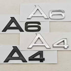 3D ABS Chrome Black Car Letters A4 A6 Logo Rear Trunk Badge Sticker Decals For Audi A4 A6 Auto Tail Marking Accessories