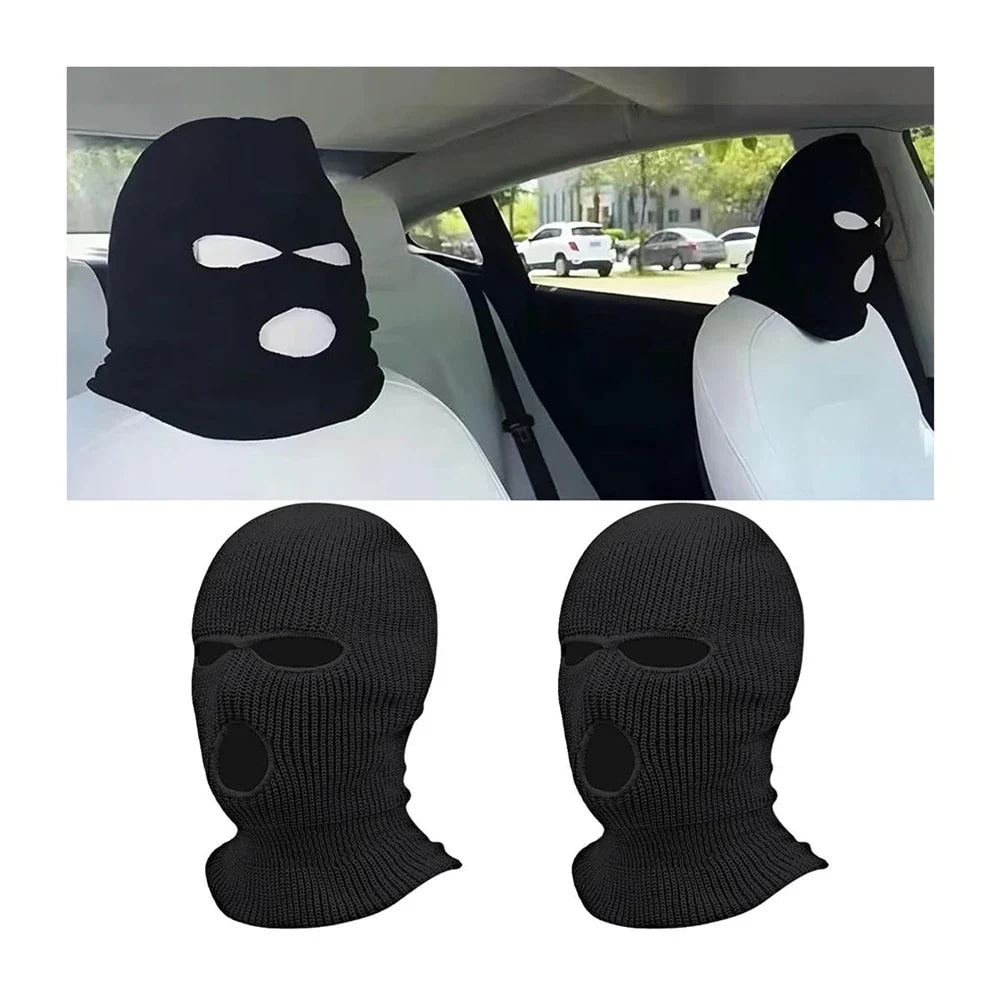 Universal Car Headrest Cover Car Seat Face Mask Ski Mask Halloween Christmas Funny Decoration for Tesla BMW Ford Volkswagen Kia