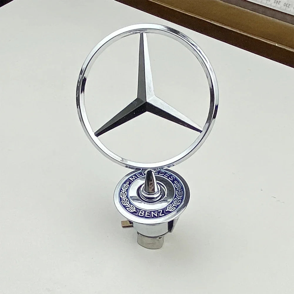 1pcs 44MM Chrome Car Star Hood Badge Front Emblem Logo for Mercedes Benz C E S Class W204 W205 W212 W213 W211 W220 W222 W223