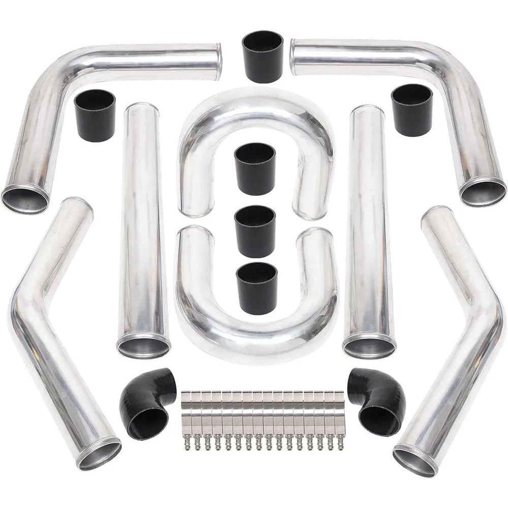 2 Inch Universal Turbo Intercooler Piping +Silicone Coupler + Clamp Kit Aluminum