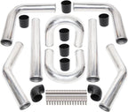2 Inch Universal Turbo Intercooler Piping +Silicone Coupler + Clamp Kit Aluminum