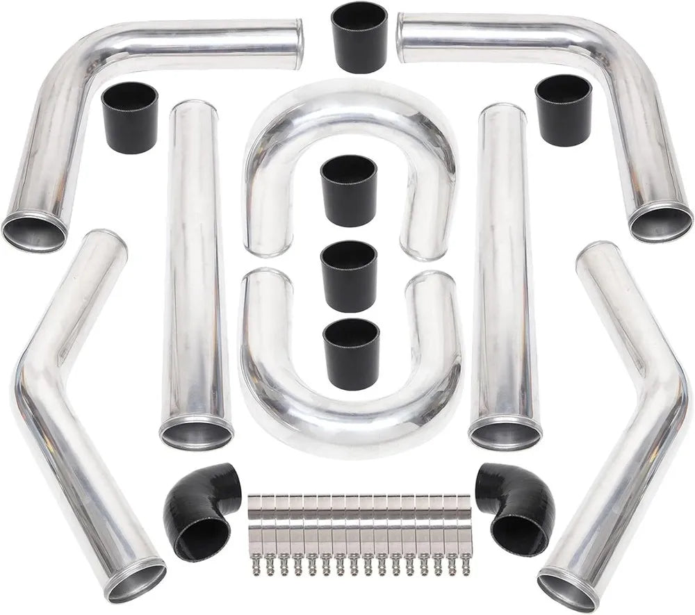 2 Inch Universal Turbo Intercooler Piping +Silicone Coupler + Clamp Kit Aluminum