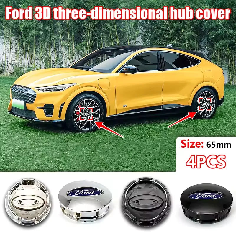 4Pcs 65mm Car Wheel Center Hub Cap Emblem Logo Hub Cap For Ford Fiesta Explorer Escape Shelby Mondeo Fusion Mk2 Mk3 Mk4 Ranger