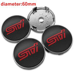 For Subaru ASCENT BRZ FORESTER IMPREZA XV WRC WRX LEGACY OUTBACK STI 4pcs 60mm Car Wheel Center Covers Tire Hub Caps Decoration