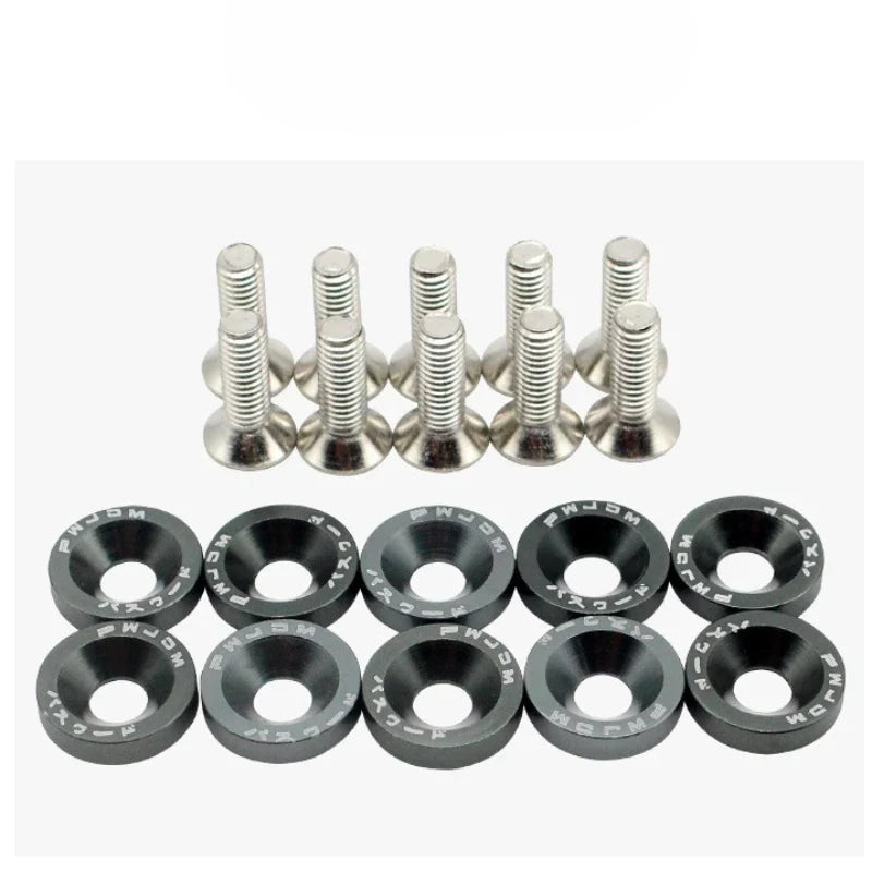 JDM Fender Washers M6 Bolt Set Car Modification Gasket Screw Fender Bumper Engine Aluminum Concave Screws Hex Fastener for Honda
