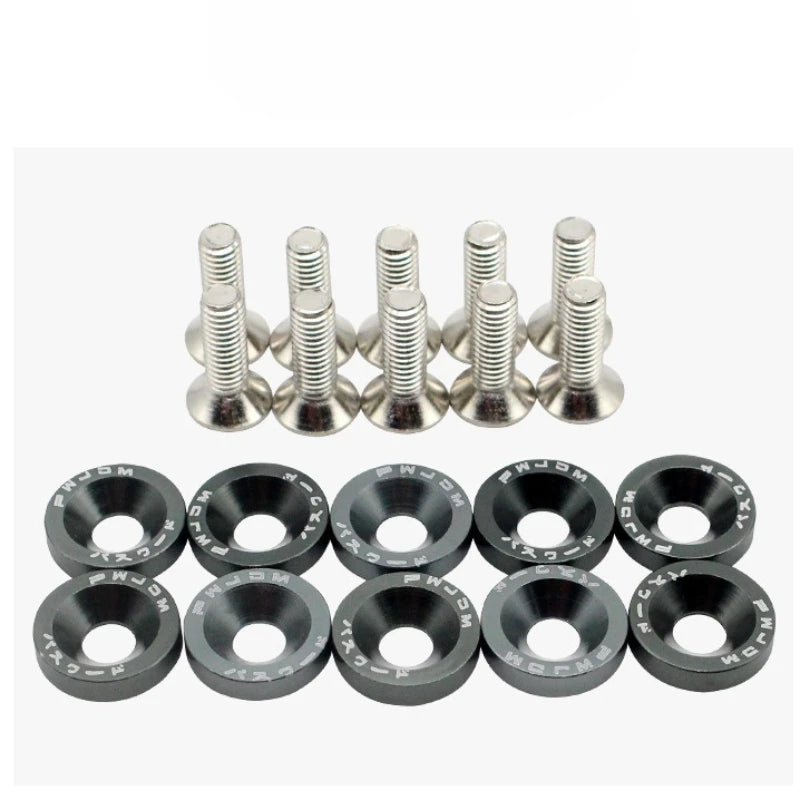 JDM Fender Washers M6 Bolt Set Car Modification Gasket Screw Fender Bumper Engine Aluminum Concave Screws Hex Fastener for Honda