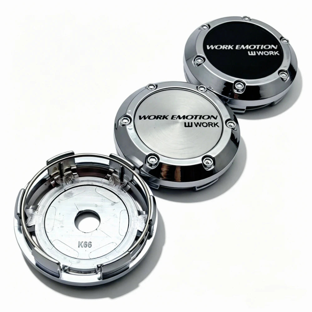 4pcs JDM W Work Emotion Logo Emblem Car Wheel Center Caps 66MM Clips 62MM Hub Wheels Cap Rim Hubcaps Dust Cover Car Accessories