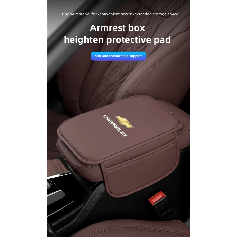 Leather Car Armrest Box Pad Auto Armrest Mat High Quality Accessorie For Chevrolet Camaro Colorado Cobalt Beat Groove Volt Trax