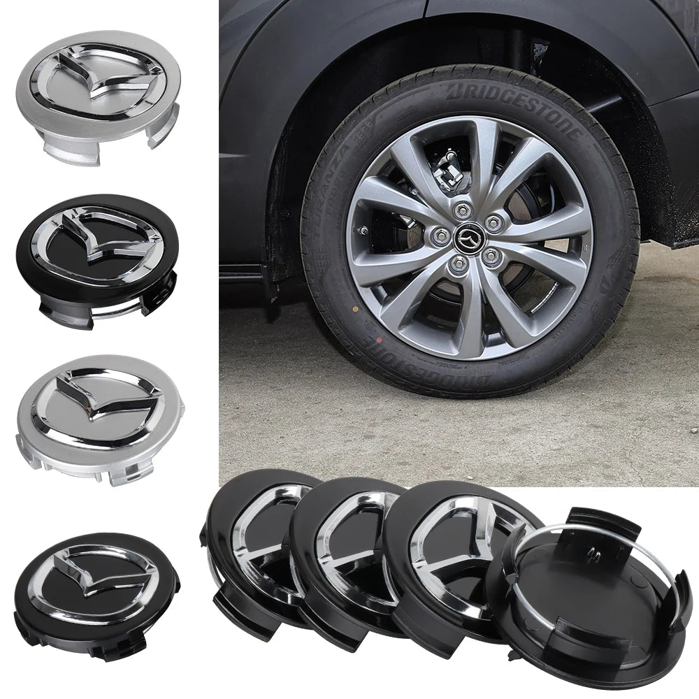 4PCS 56mm Wheel Center Cap Logo Hubcap Emblem Badge Accessories For Mazda skyactiv Axela Atenza M6 M3 Speed Ms CX-3 CX-5 CX7 CX9