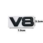 Metal Car Sticker V8 Rear Emblem Badge Decals Tail Trunk Sticker for Benz AMG BMW Mazda Chevrolet Skoda Ford Opel Audi Volvo