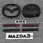 glossy black ABS Car Front Grille Eemblem Rear Trunk Badge Replace stickers  SKYACTIV  GX For 2019-2025 Mazda 3 Logo Accessories