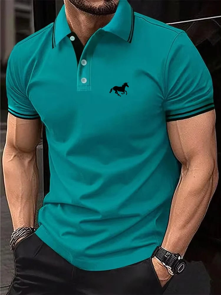 Nueva camiseta para hombre, Polo clásico de manga corta, camiseta informal de verano con solapa de botón, Polo informal de S-3XL súper grande