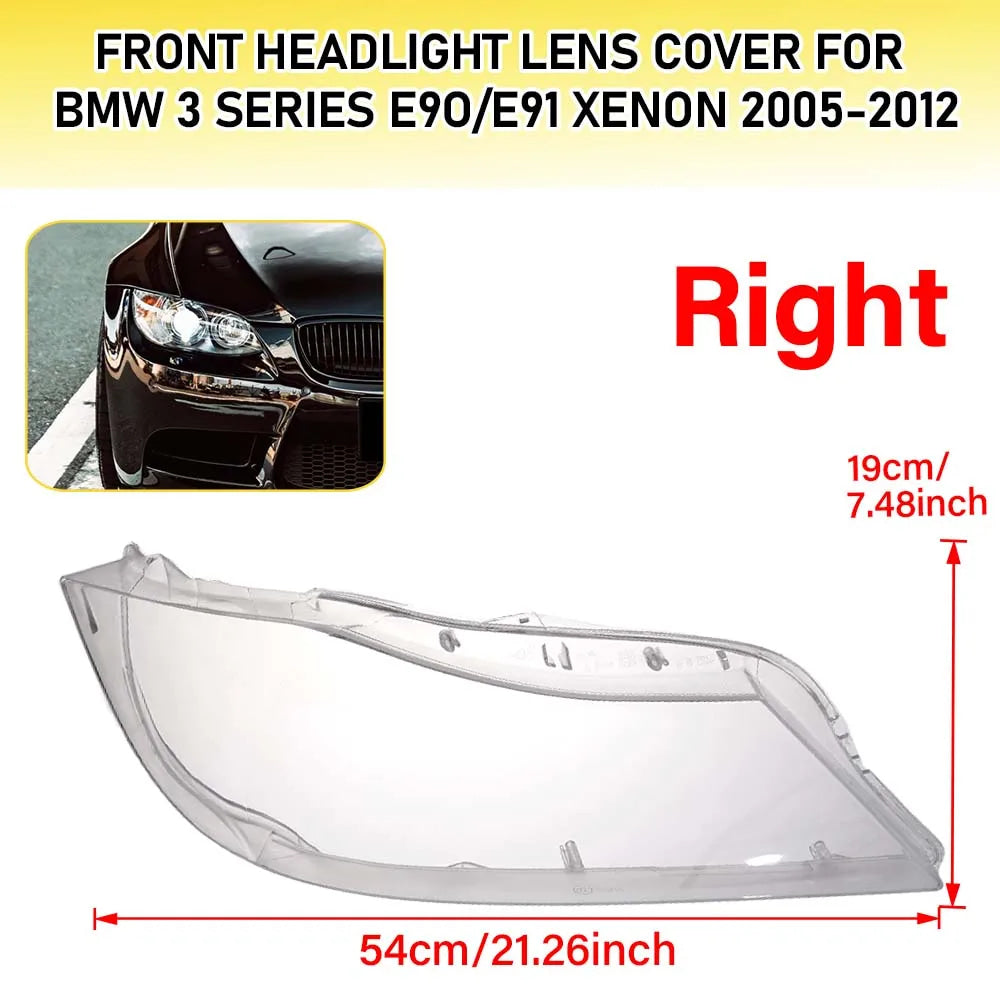 Car Headlight Lens Car Front Headlamp Shell Transparent Lampshade Lens For BMW 3 Series E90 Large Lampshade 05-12 BMW Headlight