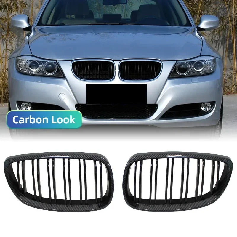 Pair Gloss Matt Carbon Black 3 Color Front Kidney Grille For BMW E92 E93 M3 2006-2009 Racing Grills
