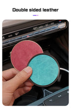 2Pcs Leather Car Coaster Anti-slip Mat Cup Holder Pad For BMW X1 X2 X3 X4 X5 X6 X7 1 3 5 6 7 Series E60 E90 E70 G20 G30 G7